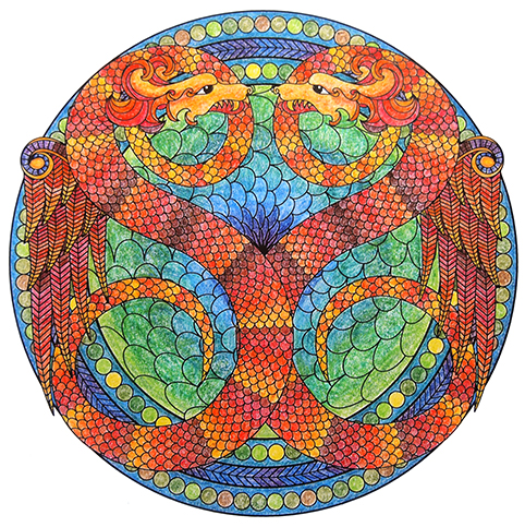 colored page from book