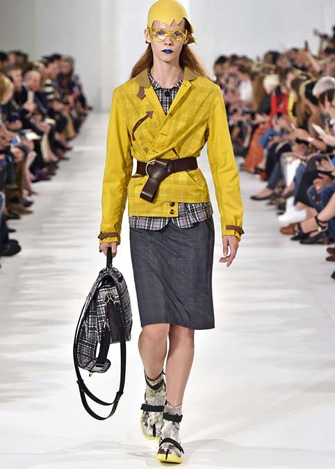 Maison Margiela shows yellows and gray combination accented with short boots