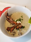 Mushrooms. Maitake and Roasted Corn Soup with Poblanos and Crispy Maitake