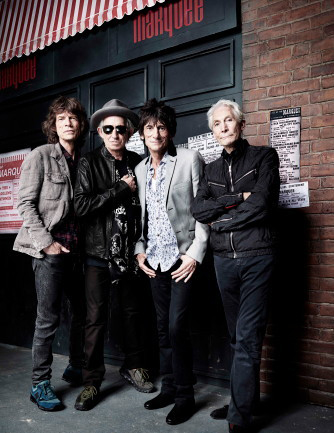The Rolling Stones today (L to R): Mick Jagger, Keith Richards, Ron Wood, Charlie Watts. Photo: Rnakin. Used with permission, Harper Collins.